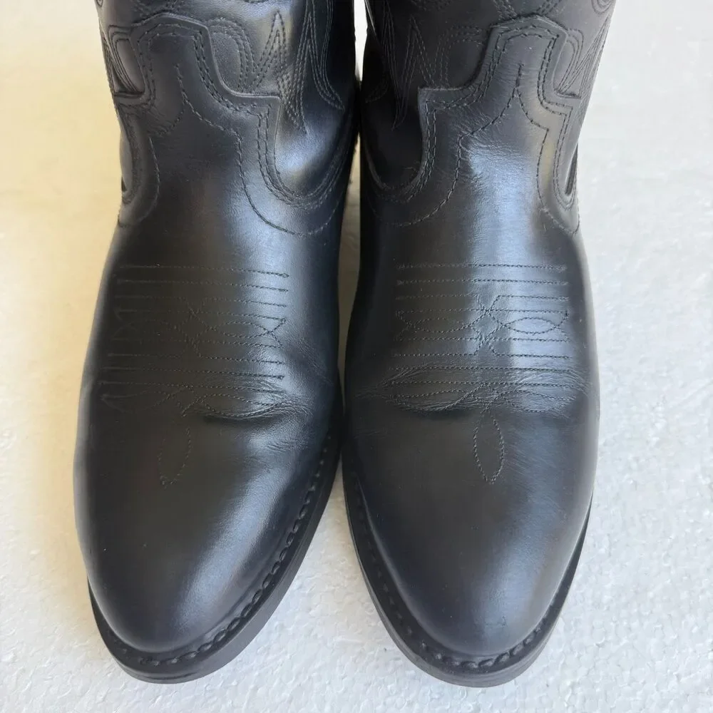 Men's Black Laredo Cowboy Boots 4240 Size 8.5D Lea Vamp Fox Western Point Toe